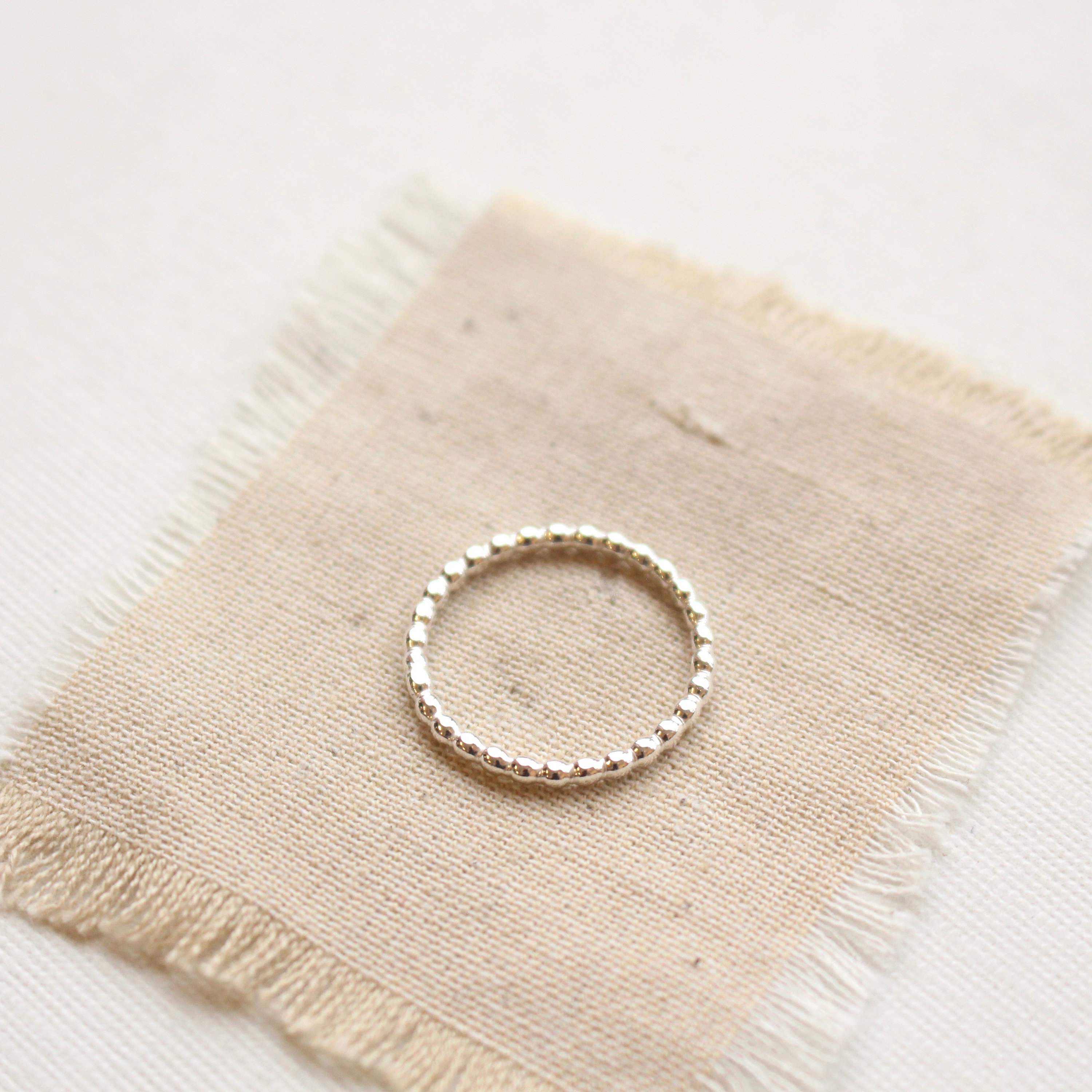 Beaded Silver Band Stacking Ring, Sterling Silver Everyday Skinny Band Ring, Easy Everyday Ring, Simple Skinny Ring, Gifts
