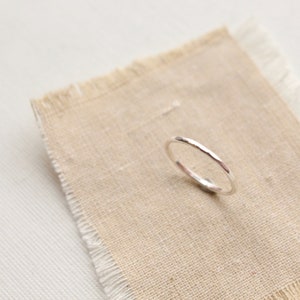 Hammered Sterling Silver Band Stacking Ring, Simple Sterling Silver Ring, Hammered Forged Stacking Ring