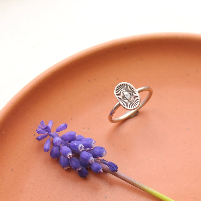 After the Rain Stamped Sterling Silver Ring, Stacking Ring, Southwest Ring image 4