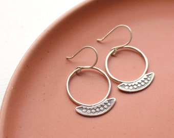 Asmi Thin Blade Silver Hoop Earrings