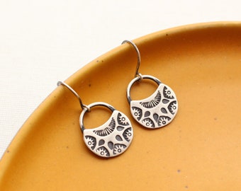 Midnight Bloom Silver Earrings