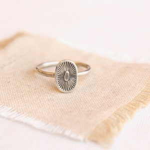 After the Rain Stamped Sterling Silver Ring, Stacking Ring, Southwest Ring image 3