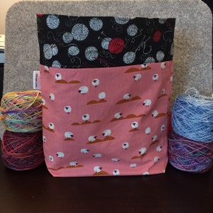 Pink Sheep Drawstring Project Bag image 1