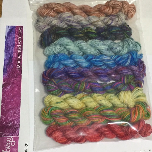 10 Koigu KPPPM sock yarn mini skeins