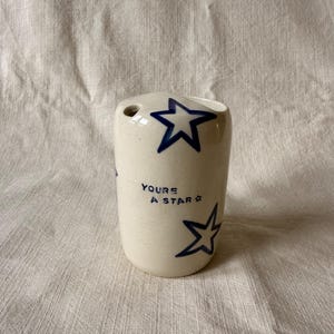 Handmade Ceramic Tumbler: Hand Painted Design, Approximately 8-10oz