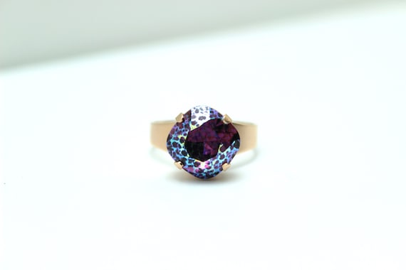 Swarovski purple ring deals