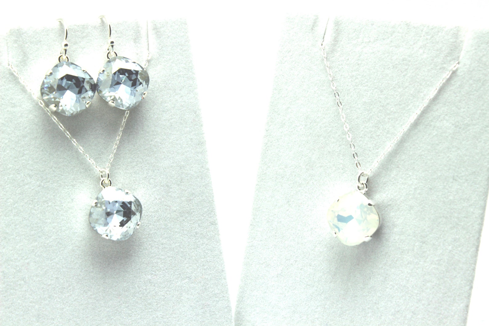 ASTOR SOLITAIRE NECKLACE-IRIDESCENT CLEAR CRYSTAL main image 1