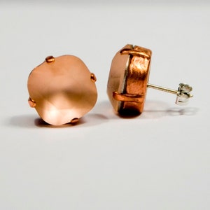 Matte Peach Faceted Crystal Earrings main image 0
