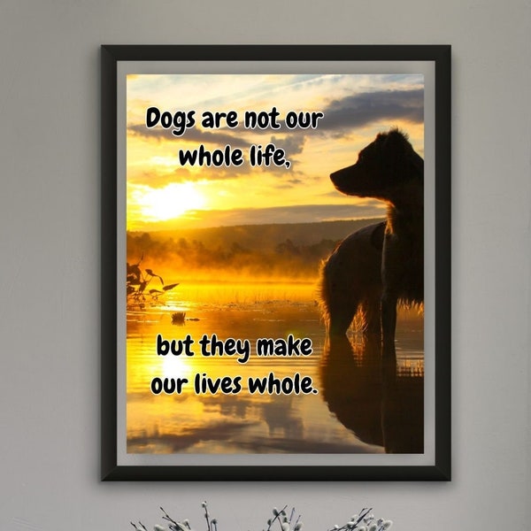 Dog lover, sunset, silhouette, color wall art, digital download, printable, home prints, office decor, home decor, den decor, man cave, gift