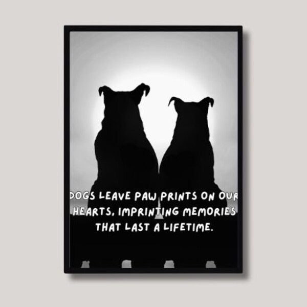 Dog lover, BW & Color, sunset, silhouette, wall art, digital download, printable, home prints, office decor, home decor, man cave, gift