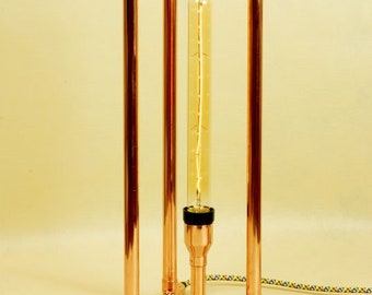 Lámpara de tubo de cobre vintage