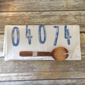 Personalized Zip Code Flour Sack Towel · Custom Kitchen Decor · Printed Dish Towels · Unique Hostess Gift