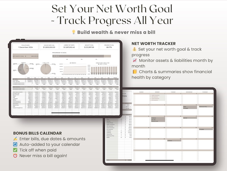 Annual Budget Google Sheets Spreadsheet Monthly Planner Weekly Biweekly Personal Finance Templates Savings and Debt Tracker Bill Calendar image 7