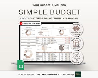 Budget Spreadsheet Google Sheets Monthly Budget Planner Weekly Paycheck Budget Template Expense Tracker Biweekly Budget Bill Tracker