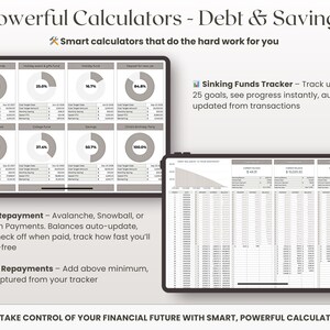 Annual Budget Google Sheets Spreadsheet Monthly Planner Weekly Biweekly Personal Finance Templates Savings and Debt Tracker Bill Calendar image 6