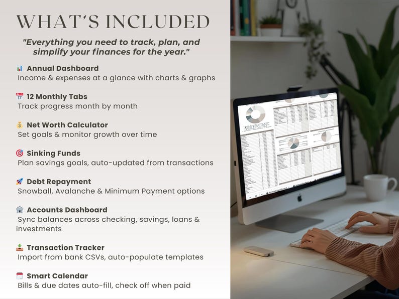 Annual Budget Google Sheets Spreadsheet Monthly Planner Weekly Biweekly Personal Finance Templates Savings and Debt Tracker Bill Calendar image 3