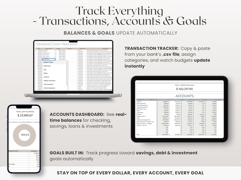Annual Budget Google Sheets Spreadsheet Monthly Planner Weekly Biweekly Personal Finance Templates Savings and Debt Tracker Bill Calendar image 5