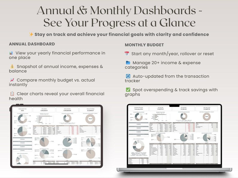 Annual Budget Google Sheets Spreadsheet Monthly Planner Weekly Biweekly Personal Finance Templates Savings and Debt Tracker Bill Calendar image 4