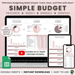 Budget Spreadsheet Google Sheets Weekly Paycheck Budget Planner Budget Template Paycheck Expense Tracker Biweekly Budget Bill Tracker