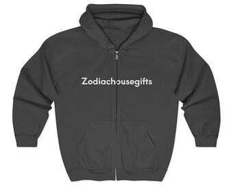 Zodiachousegifts logo Zip Hoodie | Full Zip Hooded Sweatshirt