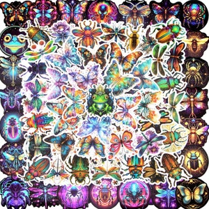Vibrant Insect Stickers, Bug Stickers, Colorful Stickers