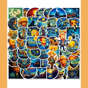 Van Gogh Stickers, Art Stickers, Portrait Stickers