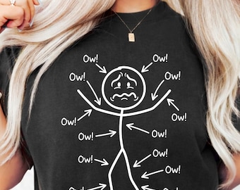 Ow Ow Ow Stick Character Figure Humor Chronic Pain Awareness PNG