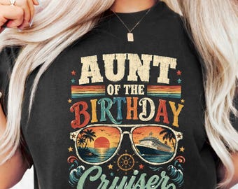 Aunt Of The Birthday Cruiser PNG: Vintage Cruise Vacation Celebration png Retro Family Trip (Digital Download)