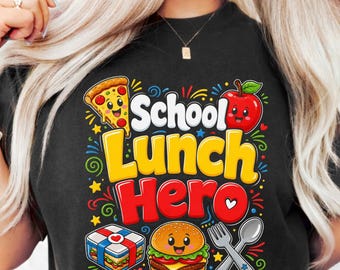 School Lunch Hero PNG: cute food cartoon back to school png kids cafeteria lunch clipart kawaii food (Digital Download)