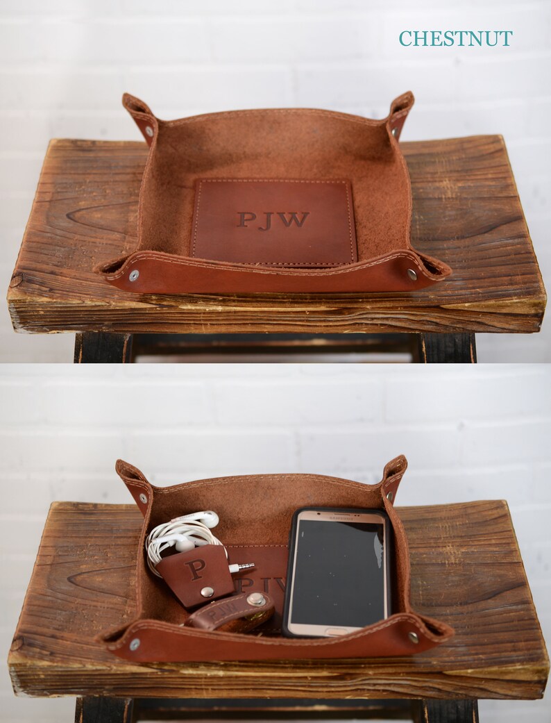 snap leather travel tray