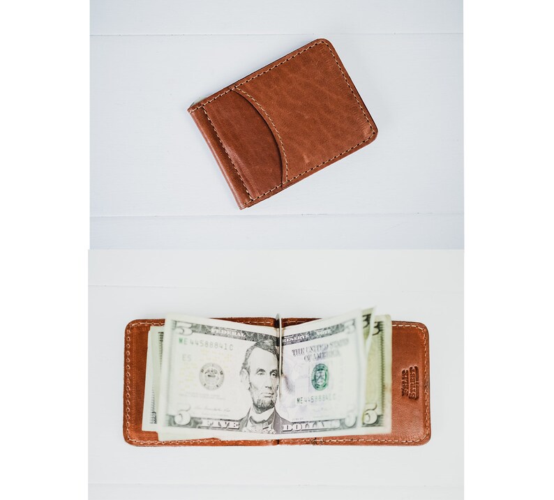 Personalized Leather Bi Fold Wallet Slim Wallet With Money Etsy - image 0