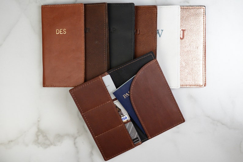 Personalized Leather Travel Wallet Custom Leather Passport Etsy