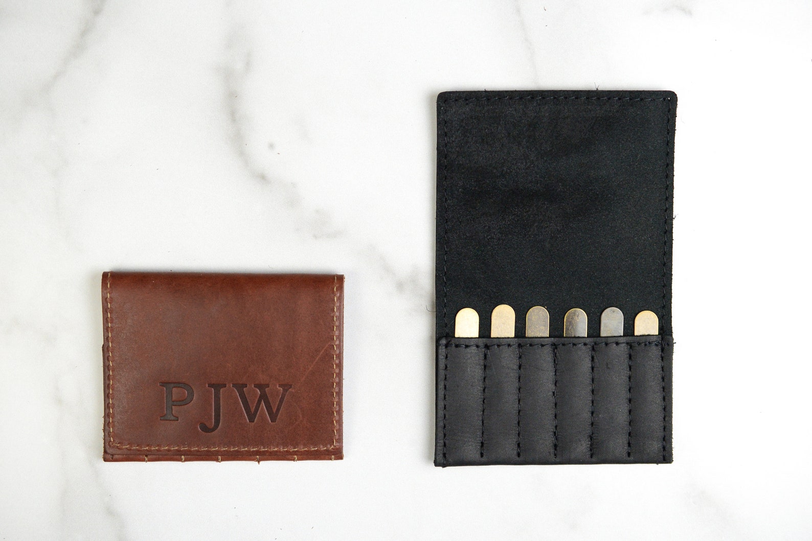 Personalized Leather Collar Stay Case Monogram Collar Stay Etsy