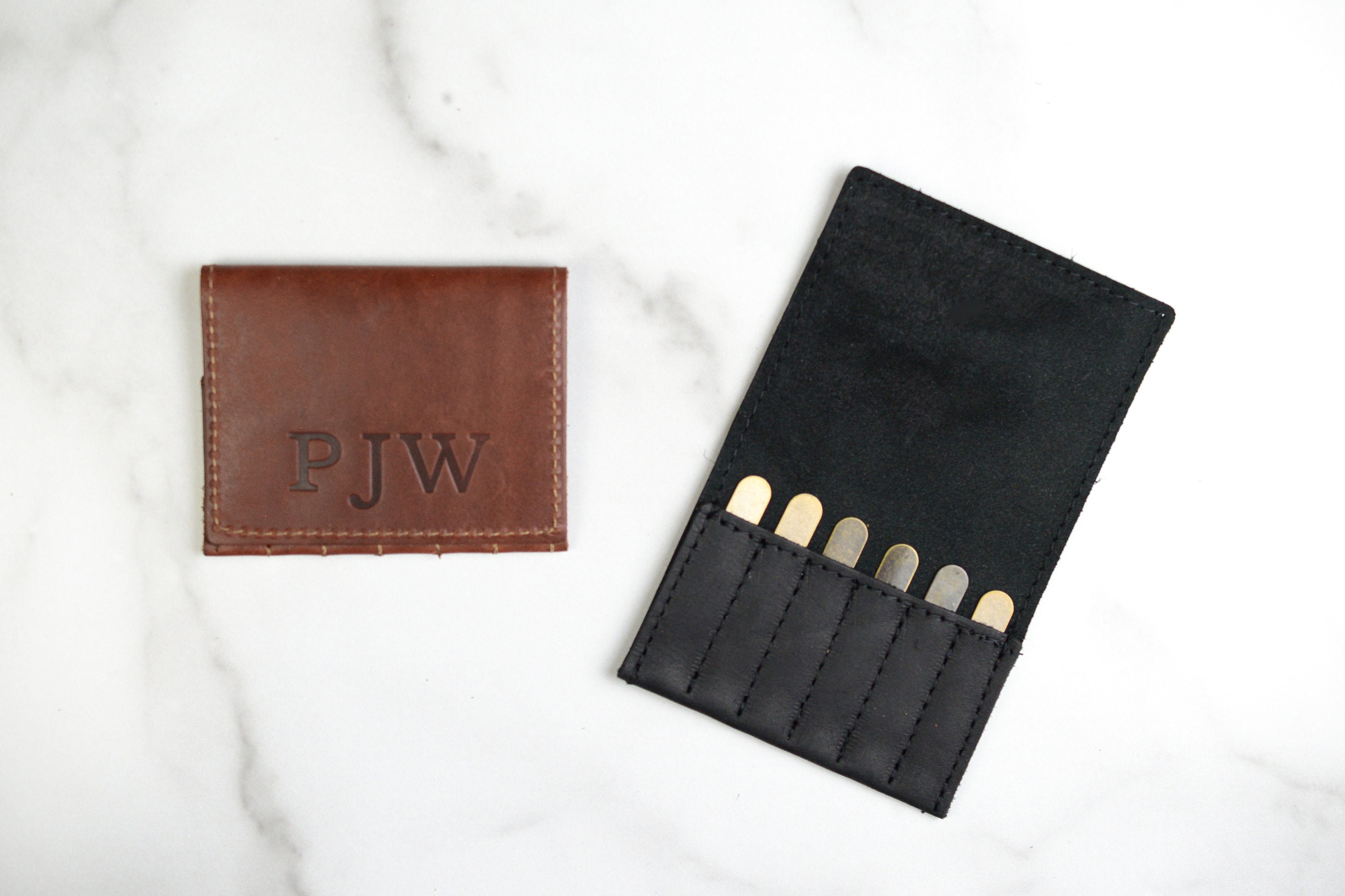 Personalized Leather Collar Stay Case Monogram Collar Stay Etsy