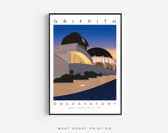 Griffith Observatory Los Angeles Art Print: California Travel Poster