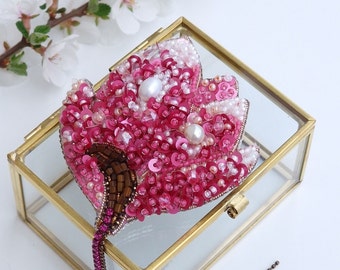 handcrafted gifts, fine nature magnolia flower jewelry, flower large brooch, real touch flowers, ukraine, lapel pins, godmother gift