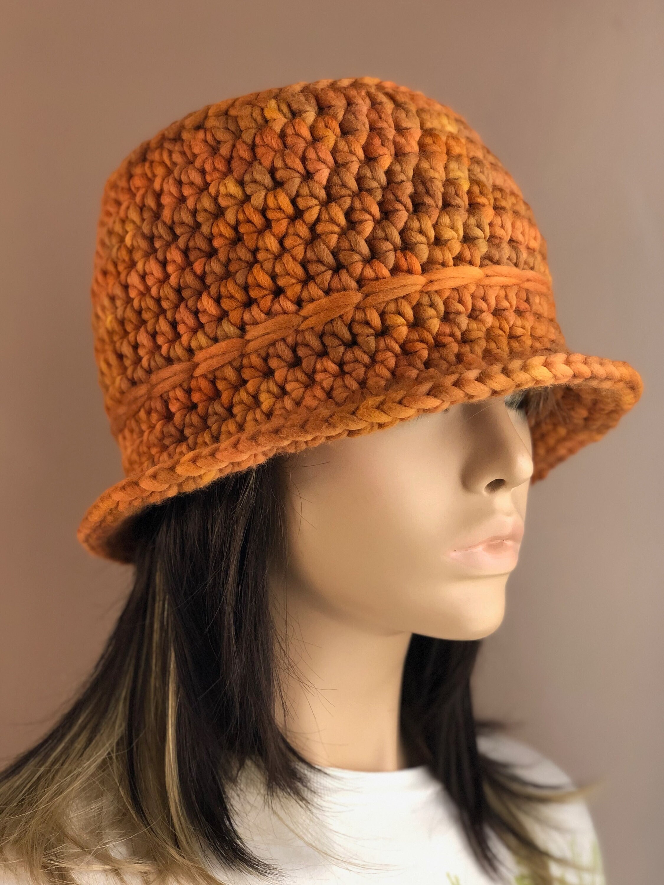 Crochet Cloche Bucket Hat Super Bulky 