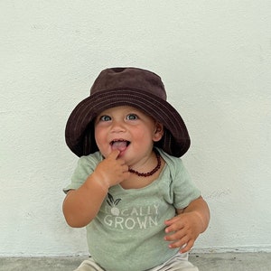 Bucket Hat forToddlers, Brown Corduroy Hat, Sun Hat for Boys, Baby Sun Protection, Gender Neutral Baby Gift, Beach Hat for Kids