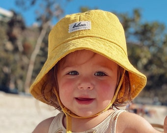 Yellow Bucket Hat, Baby Sun Hat, Summer Baby Gift, Toddler Sun Hat, Sunshine Baby, Outdoor Baby Gift, Girls Sun Hat, Boys Beach Hat