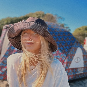 Wide Brim Hat for Women, Corduroy Bucket Hat, Foldable Beach Hat, Fall Accessories for Her, Winter Sun Hat, Cotton Cloth Sun Hat, brown hat