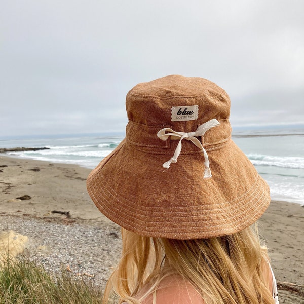 Zonnehoed met brede rand, linnen dameshoed, vakantiehoed, verstelbare pasvorm, zomer verjaardagscadeau voor haar, strandvakantiecadeau, stoffen tuinhoed