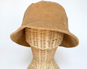 Corduroy Hat Tan Hat Cotton Bucket Hat Boho Hats for Women - Etsy