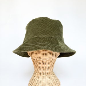Bucket Sun Hat in Olive Green Corduroy for Women - Etsy