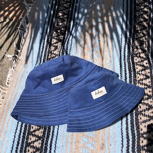 Family Bucket Hats, Mommy and Me Matching Hats, Blue Corduroy Hat, Family Beach Day Accessories, Newborn Shower Gift, Dad and Son Sun Hats