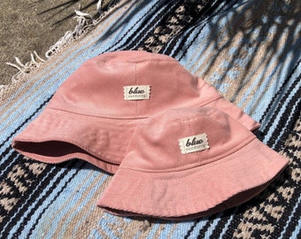 Mommy and Me Matching Pink Corduroy Bucket Hats, Mama and Mini Set, Gift for New Mom and Infant, Family Hats for Fall, Toddler Girl Sun Hat