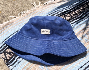 Blue Bucket Hat, Corduroy Sun Hat, Fall Sun Hat, Hiking Accessory, Beach Day Essential, Gift for Teen, Blue Cap, Gender Neutral Style