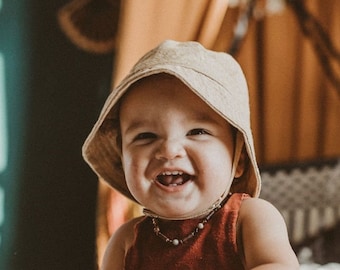 Baby Bucket Hat, Kids Summer Hat, Outdoor Baby Gift, Beach Sun Hat, Neutral Baby Hat, Toddler Brim Hat, Baby Summer Accessory, Boho Baby Hat