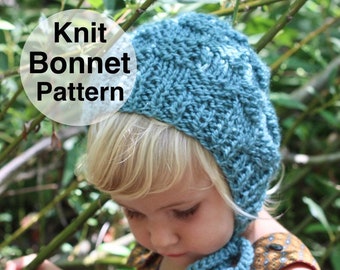 Knit Baby Bonnet Pattern, Checkerboard Knit