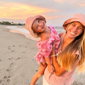 Pink Baby Sun Hat, Bucket Hat for Girls, Toddler Brim Hat, Pink Newborn Summer Gift, Corduroy Hat, Girl Beach Accessory, Baby Sun Protection image 3