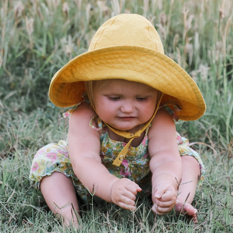 Baby Summer Hat Yellow Sun Hat Baby Summer Accessory Etsy